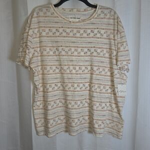 We The Free Nina Printed Tee Short Sleeves oversized Peach Pink XS NWT